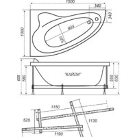 Ванна Triton Кайли 150x100L (с каркасом) - Превью изображения №5 — Интернет-магазин Time-Shop