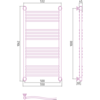 Полотенцесушитель Сунержа Флюид+ 1000x500 00-0222-1050 - Превью изображения №3 — Интернет-магазин Time-Shop