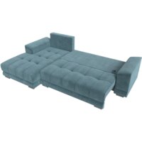 Угловой диван Лига диванов НордСтар левый 121106L (велюр бирюзовый/подушки велюр бирюзовый) - Превью изображения №7 — Интернет-магазин Time-Shop