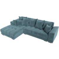 Угловой диван Лига диванов НордСтар левый 121106L (велюр бирюзовый/подушки велюр бирюзовый) - Превью изображения №4 — Интернет-магазин Time-Shop