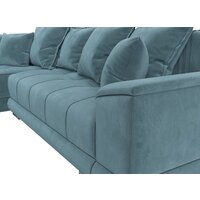 Угловой диван Лига диванов НордСтар левый 121106L (велюр бирюзовый/подушки велюр бирюзовый) - Превью изображения №5 — Интернет-магазин Time-Shop