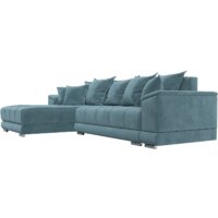 Угловой диван Лига диванов НордСтар левый 121106L (велюр бирюзовый/подушки велюр бирюзовый) - Превью изображения №3 — Интернет-магазин Time-Shop