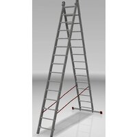 Лестница-стремянка Новая высота NV 522 двухсекционная индустриальная 2x15 ступеней - Превью изображения №3 — Интернет-магазин Time-Shop