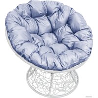 M-Group Папасан 12020109 (белый ротанг/серая подушка)