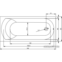 Ванна Riho Miami 180x80 (без ножек) - Превью изображения №2 — Интернет-магазин Time-Shop