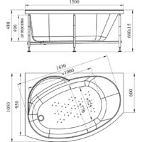 Ванна Vannesa Монти 150x105R 2-78-0-2-1-213 - Превью изображения №3 — Интернет-магазин Time-Shop