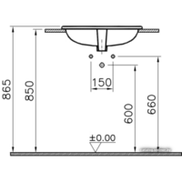 Умывальник Vitra S20 55x45 [5465B003-0001] - Превью изображения №3 — Интернет-магазин Time-Shop