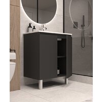  ЗОВ Тумба под умывальник Монови 80 M80LG0LGS (напольная/антрацит) - Превью изображения №6 — Интернет-магазин Time-Shop