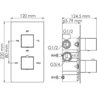 Смеситель Wasserkraft Аime 1544 Thermo - Превью изображения №3 — Интернет-магазин Time-Shop