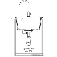 Кухонная мойка GranFest Urban GF-UR-644 (темно-серый) - Превью изображения №3 — Интернет-магазин Time-Shop