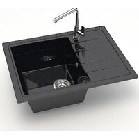 Кухонная мойка MARRBAXX Карельский камень модель 150/Q4 F150Q004 (черный) - Превью изображения №2 — Интернет-магазин Time-Shop
