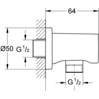 Шланговое подключение Grohe Rainshower 27057000 (хром) - Превью изображения №4 — Интернет-магазин Time-Shop