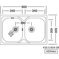Кухонная мойка Kernau KSS G 804 2B Silver - Превью изображения №2 — Интернет-магазин Time-Shop