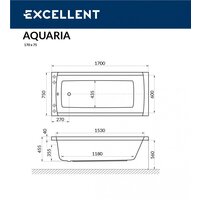 Ванна Excellent Aquaria 170x75 (с ножками) - Превью изображения №5 — Интернет-магазин Time-Shop