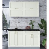 Готовая кухня Интерлиния Мила Шато 1.4Б (белый/белый/кастилло темный) - Превью изображения №3 — Интернет-магазин Time-Shop