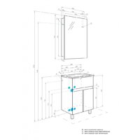  Акватон Тумба с умывальником Форест 60 1A2782K0FR9C0 (дуб рошелье/сумеречный голубой) - Превью изображения №14 — Интернет-магазин Time-Shop