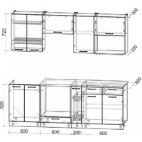 Готовая кухня Интерлиния Мила 2.2 ВТ (белый платинум/дуб веллингтон/белый гранит) - Превью изображения №3 — Интернет-магазин Time-Shop