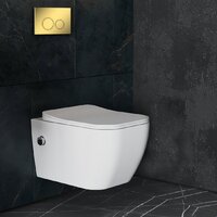 Унитаз подвесной Roxen Cube bidet в комплекте с инсталляцией StounFix Dual Fresh 6 в 1 968094 (кнопка: золото глянцевое ) - Превью изображения №9 — Интернет-магазин Time-Shop