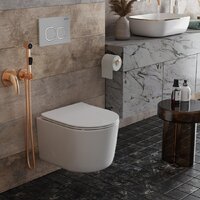 Унитаз подвесной Roxen Simple Compact в комплекте с инсталляцией StounFix Dual Fresh 6 в 1 919136 (кнопка: хром матовый) - Превью изображения №15 — Интернет-магазин Time-Shop