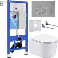 Roxen Simple Compact в комплекте с инсталляцией StounFix Dual Fresh 6 в 1 919136 (кнопка: хром матовый)