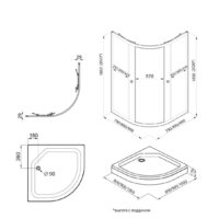 Душевой уголок Triton Альфа Блэк А1 90х90 без поддона (прозрачное стекло) - Превью изображения №2 — Интернет-магазин Time-Shop