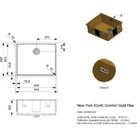Кухонная мойка Reginox New York 50x40 (L) OKG Comfort Gold Flax R35160 - Превью изображения №6 — Интернет-магазин Time-Shop