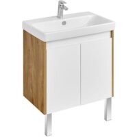  Акватон Тумба с умывальником Сканди Doors 70 1A2789K0SDZ90 (белый/дуб рустикальный) - Превью изображения №3 — Интернет-магазин Time-Shop