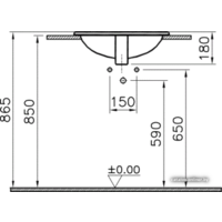 Умывальник Vitra S20 52.5x47.5 [5468B003-0001] - Превью изображения №3 — Интернет-магазин Time-Shop