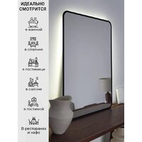 Зеркало с подсветкой  EMZE 60x80 LED.UV.SMART.60.80.CHE.4K (черный с УФ-окантовкой и подсветкой) - Превью изображения №3 — Интернет-магазин Time-Shop