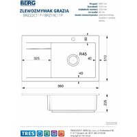 Кухонная мойка Berg Grazia BRZ19C11P - Превью изображения №6 — Интернет-магазин Time-Shop