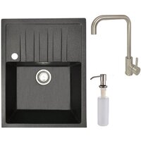 БелЭворс Vega L + смеситель W4998-4 + дозатор L405-1 (черный/сатин)