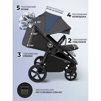 Коляска прогулочная «книга» Sweet Baby Contente Plus Basic (серый) - Превью изображения №3 — Интернет-магазин Time-Shop