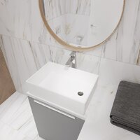 Умывальник Lauter 21518-1 + клапан 21190W + сифон 21635W (белый матовый) - Превью изображения №8 — Интернет-магазин Time-Shop