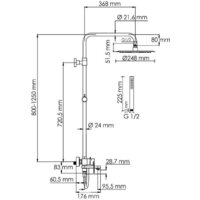 Душевая система  Wasserkraft A174.258.217.CB - Превью изображения №3 — Интернет-магазин Time-Shop