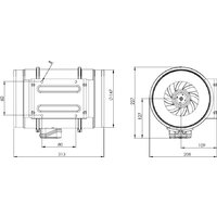 Радиальный вентилятор Bahcivan BMFX 150/2V - Превью изображения №4 — Интернет-магазин Time-Shop