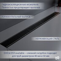 Трап/канал Lauter 2120692-LMB 900x70 (черный матовый) - Превью изображения №2 — Интернет-магазин Time-Shop