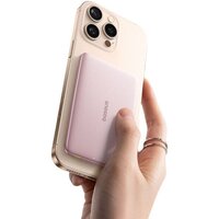 Внешний аккумулятор Baseus PicoGo AM41 Ultra-Slim Magnetic Power Bank 5000mAh (розовый) - Превью изображения №3 — Интернет-магазин Time-Shop