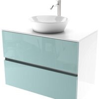 ЗОВ Тумба под умывальник Лира 100 L100MW0MAGVA-KP13W (белый/адриатик)
