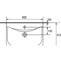 Умывальник Cersanit CARINA 60 60x41.5 - Превью изображения №4 — Интернет-магазин Time-Shop