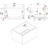  ЗОВ Тумба под умывальник Кито-2 100 2K100LA0MWMC (аттик/белый матовый) - Превью изображения №7 — Интернет-магазин Time-Shop