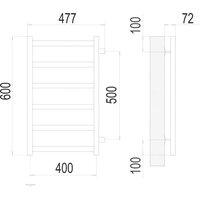 Полотенцесушитель TERMINUS Аврора П6 400x600 бп (хром) - Превью изображения №3 — Интернет-магазин Time-Shop