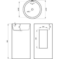 Умывальник Wellsee Chalice Perfection 230611000 (отдельностоящий, без отверстия под смеситель, глянцевый белый) - Превью изображения №9 — Интернет-магазин Time-Shop