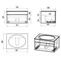  Brevita Тумба под умывальник Enfida 70 ENF-06070-0841Я (зеленый матовый) - Превью изображения №6 — Интернет-магазин Time-Shop