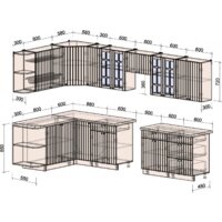 Готовая кухня Интерлиния Берес 1.7x3.3 левая (дуб английский/дуб полярный/кастилло темный) - Превью изображения №5 — Интернет-магазин Time-Shop