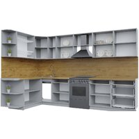 Готовая кухня Интерлиния Берес 1.7x3.3 левая (дуб английский/дуб полярный/кастилло темный) - Превью изображения №2 — Интернет-магазин Time-Shop