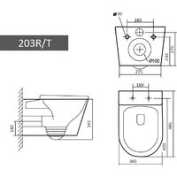 Унитаз подвесной Grado GD-W203T + GROHE Rapid SL 39504000 (с кнопкой смыва) - Превью изображения №7 — Интернет-магазин Time-Shop