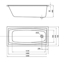 Ванна Berges Wasserhaus Feya 150x75 050010 - Превью изображения №2 — Интернет-магазин Time-Shop