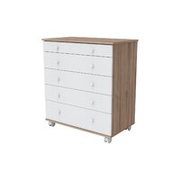 Детский комод Incanto Oskar V 800/5 PK-0004/1 (дуб/белый) - Превью изображения №6 — Интернет-магазин Time-Shop