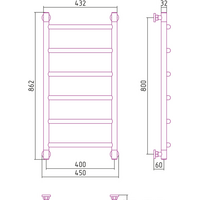 Полотенцесушитель Сунержа Галант+ 800x400 00-0200-8040 - Превью изображения №3 — Интернет-магазин Time-Shop