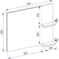  Lauter Зеркало Adri 79 (антрацит) - Превью изображения №3 — Интернет-магазин Time-Shop